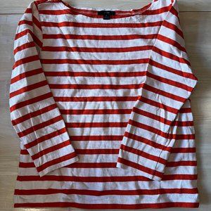 Jcrew striped boatneck cotton tee sz small